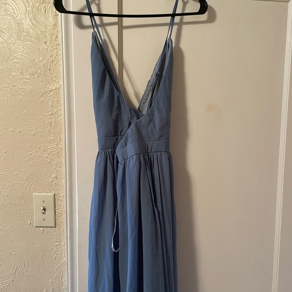 Lulu’s Ballroom Bliss Slate Blue Pleated Maxi Dress - Picture 4 of 6